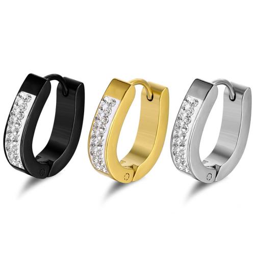 Huggie Orecchino ad anello, 304 acciaio inox, lucidato a mano, gioielli di moda & per la donna & con strass, nessuno, Venduto da PC