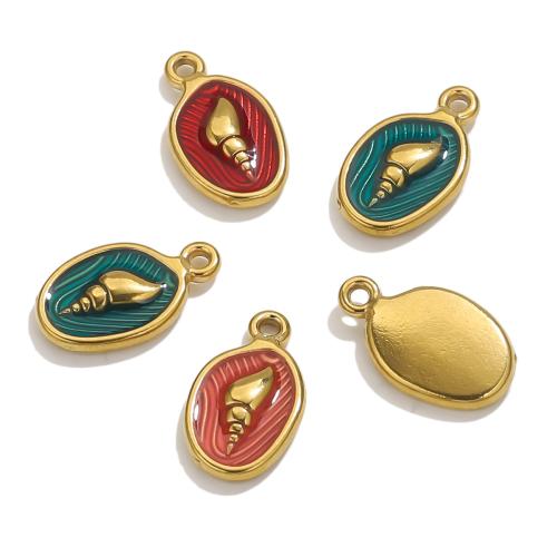 Stainless Steel Animal Pendants 304 Stainless Steel 18K gold plated DIY & enamel Sold By Bag