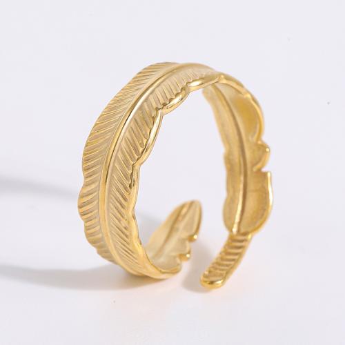 Stainless Steel Finger Ring 304 Stainless Steel Feather polished fashion jewelry & for woman US Ring Sold By PC