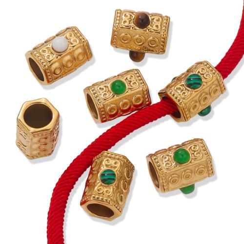 Stainless Steel Tube Beads 304 Stainless Steel gold color plated DIY Sold By Bag