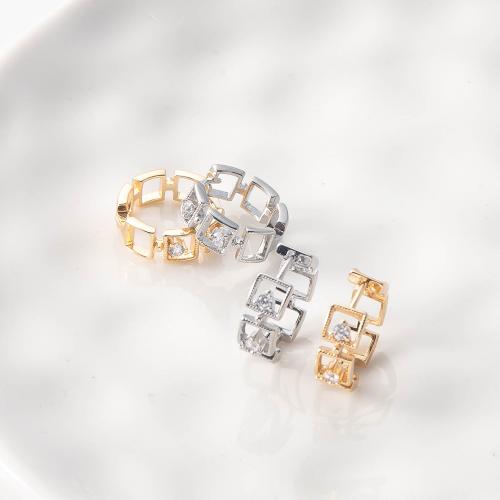 Cubic Zirconia Micro Pave Brass Earring die-casting micro pave cubic zirconia & for woman nickel lead & cadmium free Sold By Bag