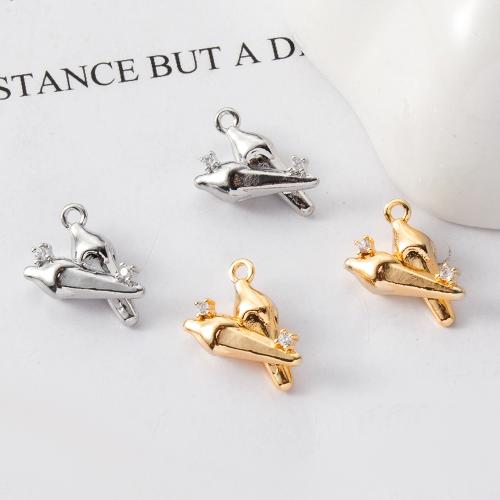 Cubic Zirconia Micro Pave bronze Pingente, cobre, fundição em molde, DIY, Mais cores pare escolha, níquel, chumbo e cádmio livre, 9.50x5.60x13mm, 10PCs/Bag, vendido por Bag