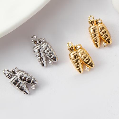 Cubic Zirconia Micro Pave Brass Pendant die-casting DIY & micro pave cubic zirconia nickel lead & cadmium free Sold By Bag