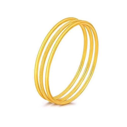 Titanium Staal Bangle, gold plated, drie lagen & voor vrouw & hol, Binnendiameter:Ca 60mm, Verkocht door PC