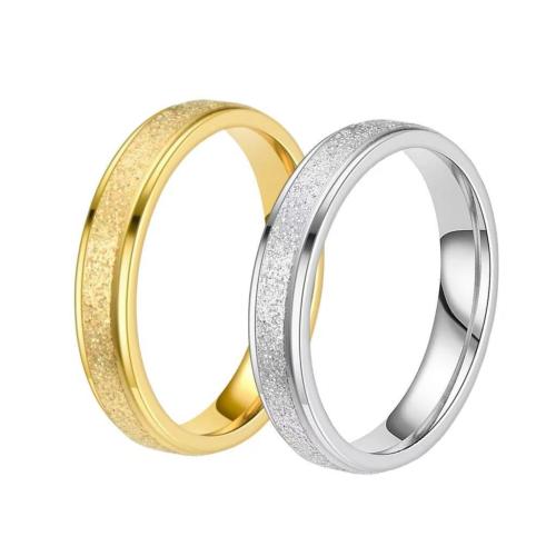 Titanium Staal Finger Ring, plated, verschillende grootte voor keus & voor vrouw & frosted, meer kleuren voor de keuze, Maat:5-12, Verkocht door PC