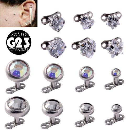 Titanium Alloy Body Piercing Jewelry Nail Unisex & micro pave cubic zirconia Sold By PC