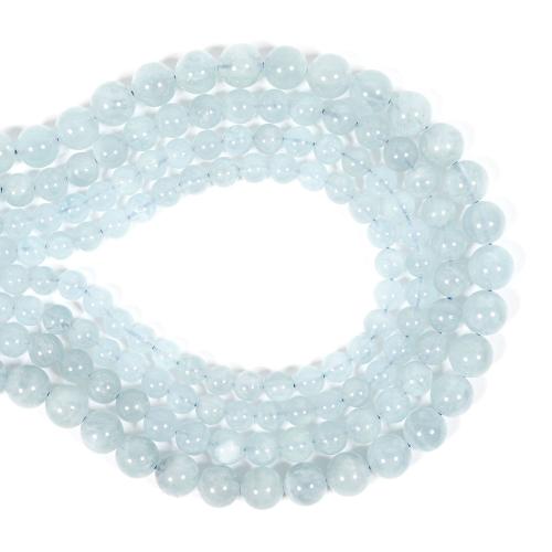 Gemstone Jewelry Beads Aquamarine Round DIY blue Sold By Strand