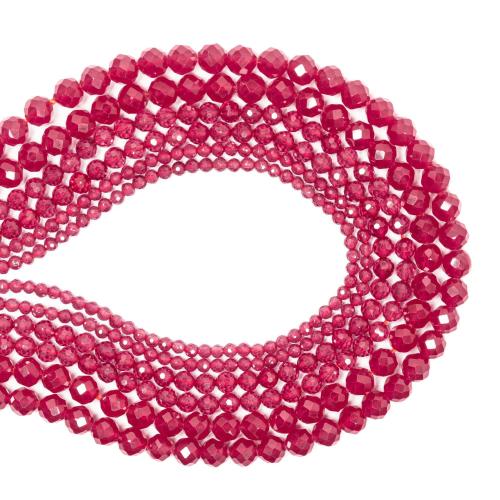 Gemstone Jewelry Beads Ruby Alumina DIY & faceted red Sold By Strand