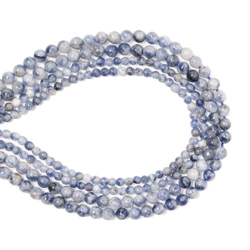 Natural Blue Spot Stone Beads Blue Speckle Stone Round DIY blue Sold Per Approx 38 cm Strand