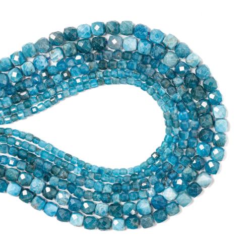 Edelstein Schmuckperlen, Apatite, DIY & verschiedene Größen vorhanden, blau, verkauft per ca. 38 cm Strang