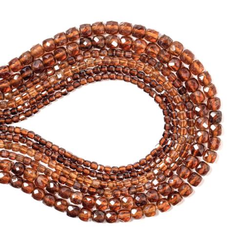 Natural Garnet Beads Square DIY orange Sold Per Approx 38 cm Strand