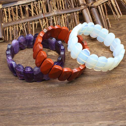 Pierre naturelle bracelet, différents matériaux pour le choix & unisexe, plus de couleurs à choisir, protéger l'environnement, sans nickel, plomb et cadmium, 21x11mm, Longueur 18 cm, Vendu par PC