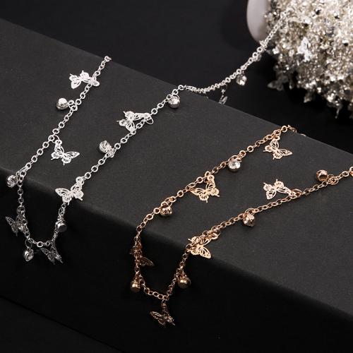 Decorative Beaded Chain Brass Butterfly plated DIY & with rhinestone nickel lead & cadmium free Sold By m