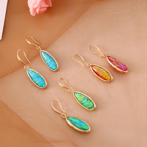 Resin Earring Zinc Alloy with Resin gold color plated fashion jewelry & for woman Sold By Pair