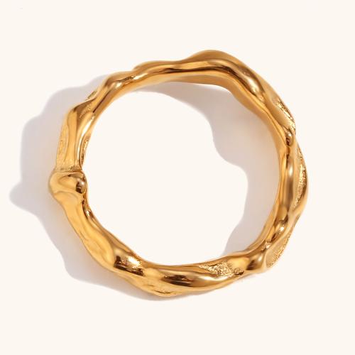 Anillo de dedo de acero inoxidable, acero inoxidable 316L, 18K chapado en oro, Joyería & diverso tamaño para la opción & para mujer, Vendido por UD