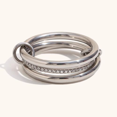 Rozsdamentes acél Finger Ring, 304 rozsdamentes acél, galvanizált, különböző méretű a választás & különböző stílusokat a választás & a nő, több színt a választás, Által értékesített PC