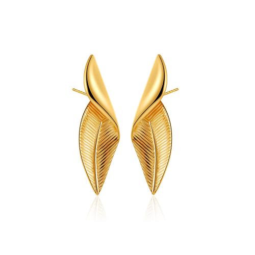 Prás Graí Earring, Leaf, 18K ór plátáilte, jewelry faisin & do bhean, Díolta De réir Péire