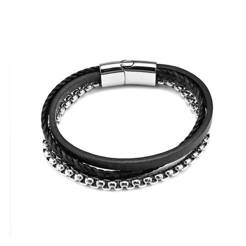 Wrap Bracelet 304 Stainless Steel with Gemstone Vacuum Ion Plating for woman Sold By PC