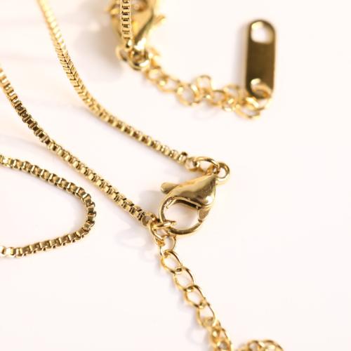 Stainless Steel Jewelry Necklace 304 Stainless Steel Vacuum Ion Plating for woman Sold By PC