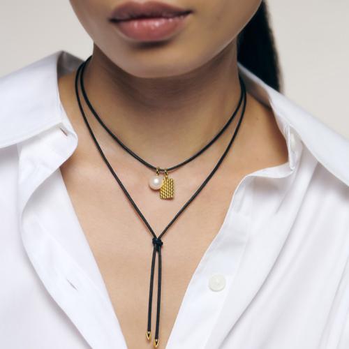 Stainless Steel Jewelry Necklace 304 Stainless Steel with Plastic Pearl Vacuum Ion Plating for man Length 41-50 cm Sold By PC