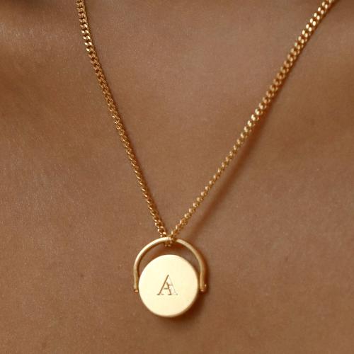 Collier de bijoux en acier inoxydable, Acier inoxydable 304, lettres sont de A à Z & pour femme, plus de couleurs à choisir, Longueur 41-50 cm, Vendu par PC