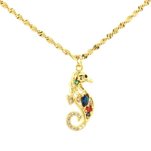 Kubieke Zirkoon Micro Pave Brass Ketting, Messing, gold plated, Andere vorm voor keuze & mode sieraden & micro pave zirconia & voor vrouw, meer kleuren voor de keuze, nikkel, lood en cadmium vrij, Lengte Ca 40 cm, Verkocht door PC