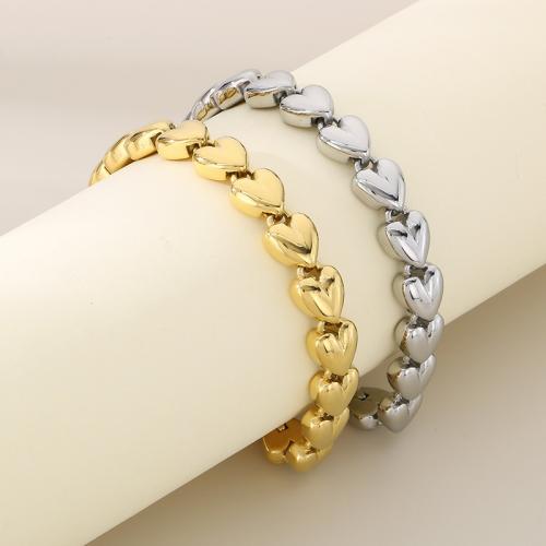 Stainless Steel Jewelry Bracelet 304 Stainless Steel Heart plated for woman Sold By PC