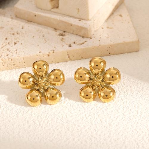 Parures de bijoux en acier inoxydable, Boucle d’oreille stud & pendentif & collier, Acier inoxydable 304, fleur, Placage, styles différents pour le choix & pour femme, plus de couleurs à choisir, Vendu par PC