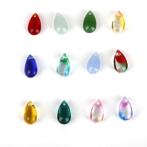 KRISTALLanhänger, Glas, Tropfen, DIY, keine, 14x8mm, Bohrung:ca. 1mm, 5PCs/Tasche, verkauft von Tasche