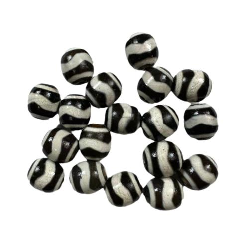 Natuurlijke Tibetaanse Agaat Dzi Beads, DIY, zwart, 14x16mm, Verkocht door PC