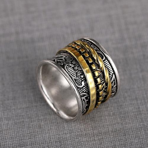 Zinc Alloy fingerring, forgyldt, Unisex & forskellig størrelse for valg & to tone, Solgt af PC