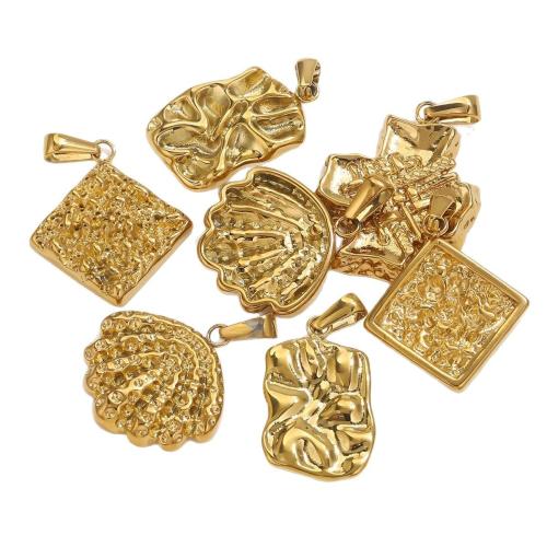 Stainless Steel Pendants 304 Stainless Steel plated DIY golden Sold By PC