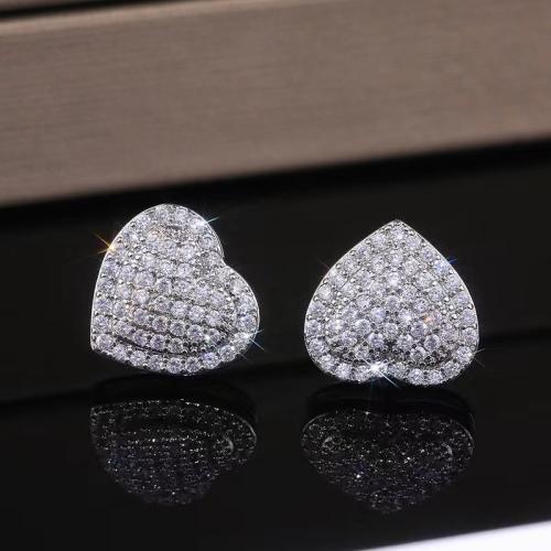 Kubické zirkonie Mikro dláždí mosazné náušnice, Mosaz, s Cubic Zirconia, pro ženy, více barev na výběr, Prodáno By Pair