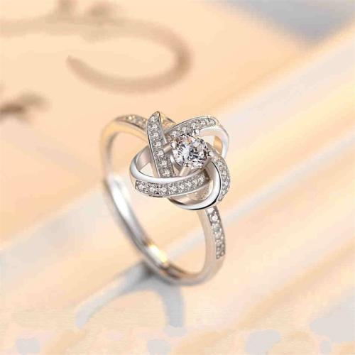 Cubic Zirconia Micro Pave Brass Ring with Cubic Zirconia plated for woman Sold By PC