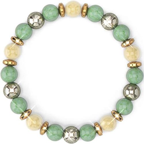 Gemstone Syntéiseach Bracelet, le Leaisteacha Snáithe, plátáilte, méid éagsúla do rogha & do bhean, dathanna níos mó le haghaidh rogha, Díolta De réir PC