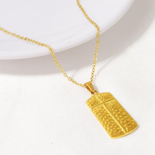 Stainless Steel Jewelry Necklace 304 Stainless Steel Rectangle plated for woman Sold By PC