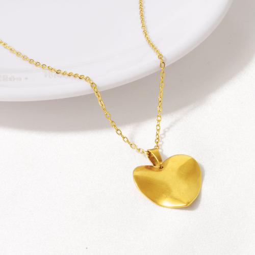 Stainless Steel Jewelry Necklace 304 Stainless Steel Heart plated for woman Sold By PC