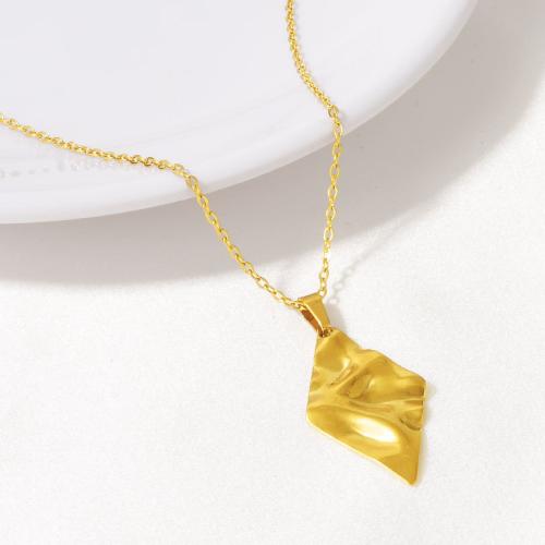 Collana in acciaio inossidabile, 304 acciaio inox, Rhombus, placcato, per la donna, nessuno, Venduto da PC