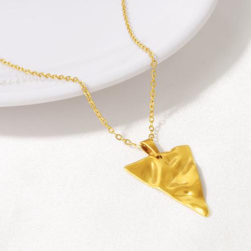 Stainless Steel Jewelry Necklace 304 Stainless Steel Triangle plated for woman Sold By PC