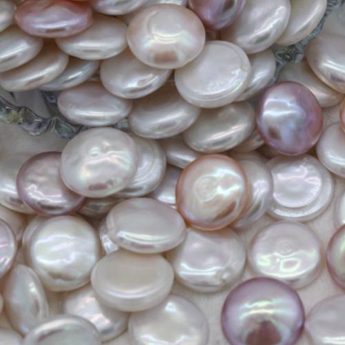 Cultured No Hole Freshwater Pearl Beads Slightly Round DIY 14mm Sold By PC