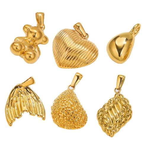 Stainless Steel Pendants 304 Stainless Steel plated DIY golden Sold By PC