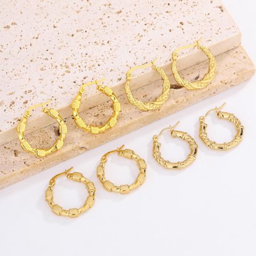 Acier inoxydable Levier Retour Earring, Acier inoxydable 304, Plaqué or 18K, bijoux de mode & styles différents pour le choix & pour femme, Vendu par paire