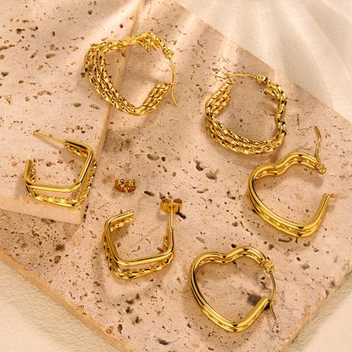 Acier inoxydable Levier Retour Earring, Acier inoxydable 304, Placage, bijoux de mode & styles différents pour le choix & pour femme, doré, Vendu par paire