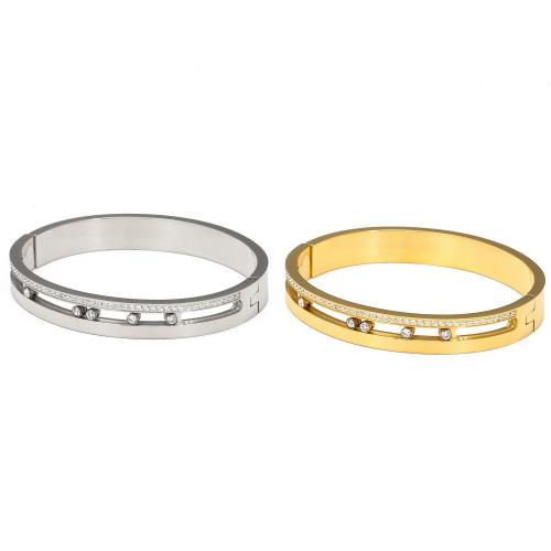 304 roestvrij staal Bangle, voor vrouw & met strass, meer kleuren voor de keuze, Verkocht door PC