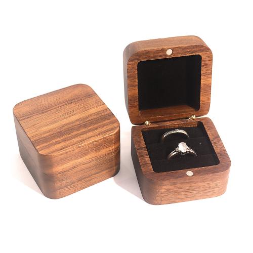 Anillo de madera caja, Cuadrado, diferentes estilos para la opción, 55x55x40mm, Vendido por UD