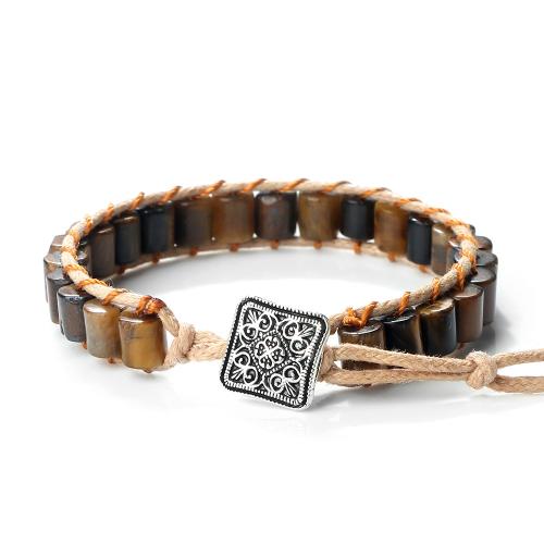 Edelstein Armband, mit Hanfgarn & Zinklegierung, unisex & verschiedene Stile für Wahl, Länge ca. 6.7-11 ZollInch, verkauft von PC