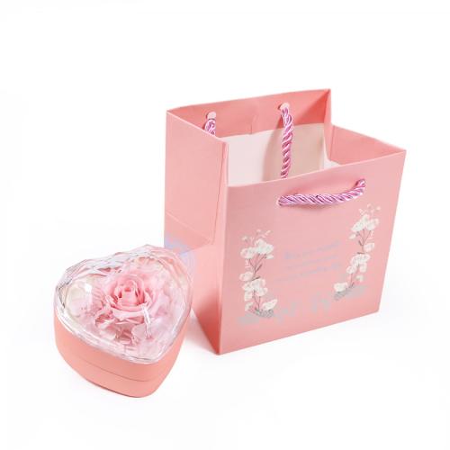 Acrylic Preserved Flower Box with Dried Flower & Velveteen Heart for woman Sold By PC