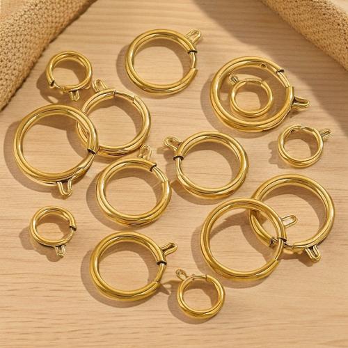 Stainless Steel Hoop Earring Component 304 Stainless Steel Donut Vacuum Ion Plating DIY Sold By Bag