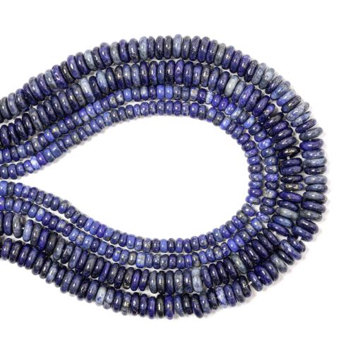 Lapis lazuli Gyöngyök, Lazurit, Lapos kerek, DIY & különböző méretű a választás, kék, Naponta eladott Kb 38 cm Strand