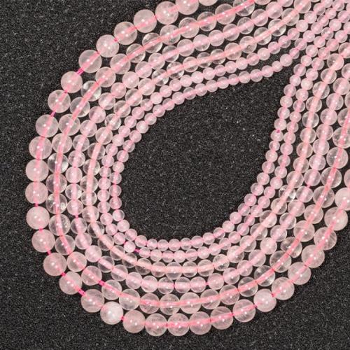 Natuurlijke Rose Quartz parels, Rozenkwarts, Ronde, DIY & verschillende grootte voor keus, roze, Per verkocht Ca 38 cm Strand